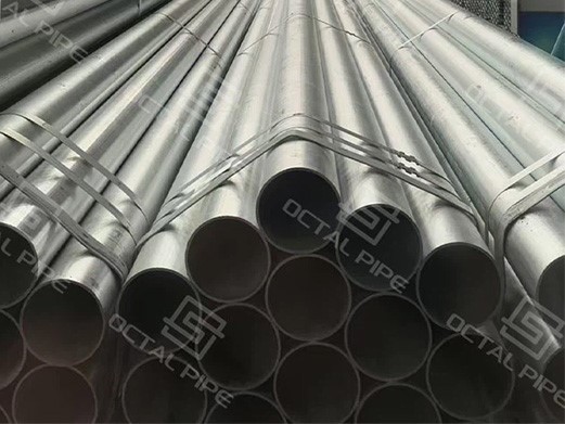 stacked galvanized steel casing and tubing pipes ready for shipment-octal pipe stacked galvanized steel casing and tubing pipes ready for shipment-octal pipe
